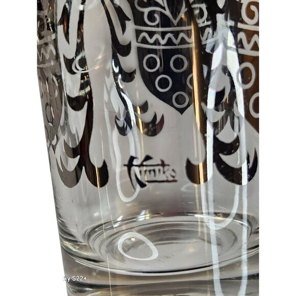Vintage Kimiko Bar Glasses Silver Guardian Shield Coat Of Arms Tall Tumblers HIg - Picture 10 of 16